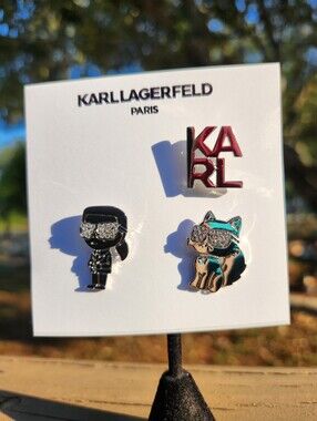 Karl Largerfeld Set Of Three Silver  Pins